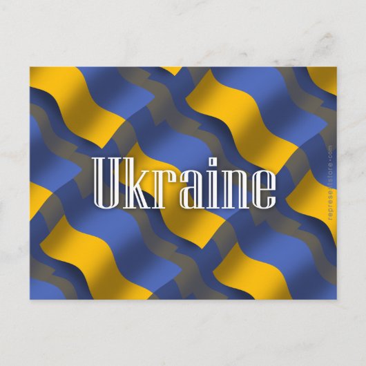 Oekraine Waving Flag Briefkaart (Voorkant)