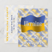 Oekraine Waving Flag Kaart (Voorkant / Achterkant)