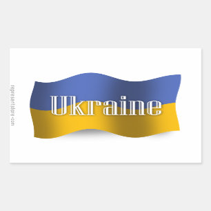 Oekraine Waving Flag Rechthoekige Sticker