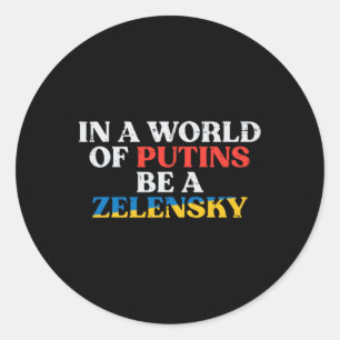 Oekraïne Wereld Van Poetins Wees Zelensky Oekraïen Ronde Sticker