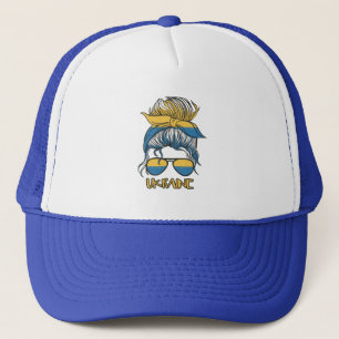 Oekraïne Woman Blue and Yellow Trucker Pet