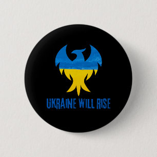 Oekraïne zal Phoenix Bird verhogen Ronde Button 5,7 Cm