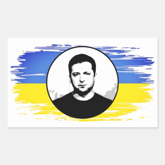 Oekraïne Zelenskyy blue yellow vlag Rechthoekige Sticker (Voorkant)