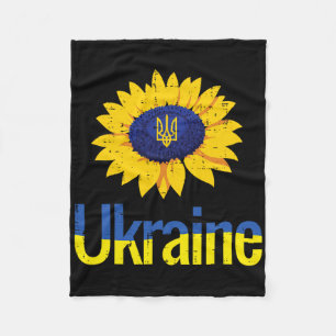 Oekraïne Zonnebloem Drietand Tryzub Oekraïens Symb Fleece Deken