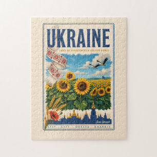 Oekraïne Zonnebloem Gouden Koepel Illustratie Reis Legpuzzel