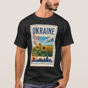 Oekraïne Zonnebloem Gouden Koepel Illustratie Reis T-shirt