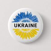 Oekraïne - Zonnebloem - Oekraïense solidariteit Ronde Button 5,7 Cm (Voorkant)