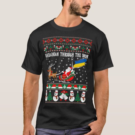 Oekraïnes door de sneeuw Ugly met kerst T-shirt (Voorkant)