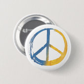 Oekraïnes - PEACE Symbool Blue Yellow Ukraine War Ronde Button 5,7 Cm (Voorkant /achterkant)