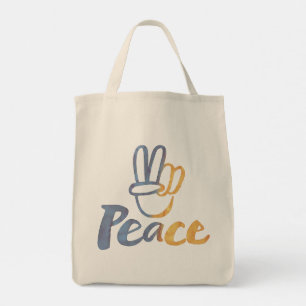 Oekraïnes - PEACE-symbool V-Sign Oekraine tegen de Tote Bag