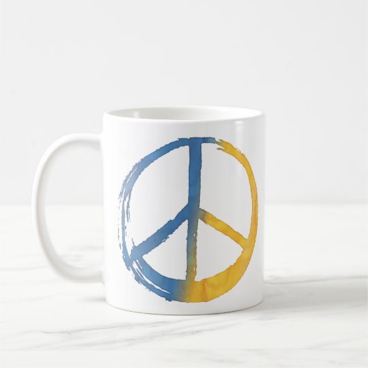 Oekraïnes symbool voor PEACE-symbool Daisy Ukraine Koffiemok (Links)