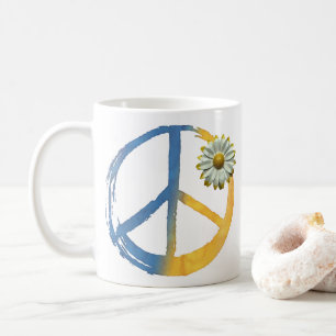 Oekraïnes symbool voor PEACE-symbool Daisy Ukraine Koffiemok
