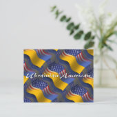 Oekraïnse Amerikaanse golfvlag Briefkaart (Staand voorkant)