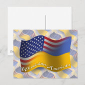 Oekraïnse Amerikaanse golfvlag Briefkaart (Voorkant / Achterkant)