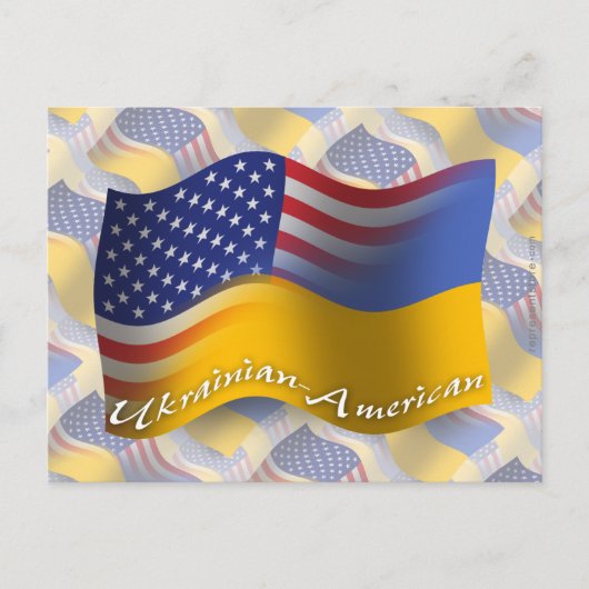 Oekraïnse Amerikaanse golfvlag Briefkaart (Voorkant)