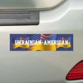 Oekraïnse Amerikaanse golfvlag Bumpersticker (Op auto)