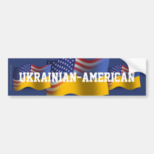 Oekraïnse Amerikaanse golfvlag Bumpersticker