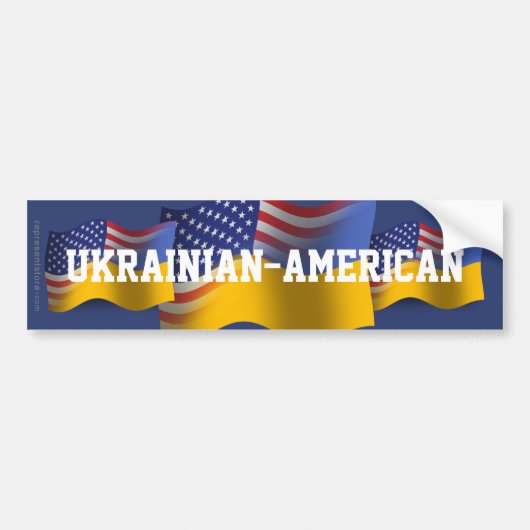 Oekraïnse Amerikaanse golfvlag Bumpersticker (Voorkant)