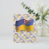 Oekraïnse Amerikaanse golfvlag Kaart (Staand voorkant)