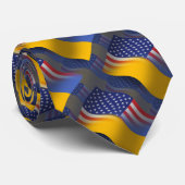 Oekraïnse Amerikaanse golfvlag Stropdas (Opgerold)