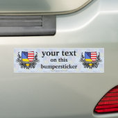Oekraïnse - Amerikaanse vlag Bumpersticker (Op auto)