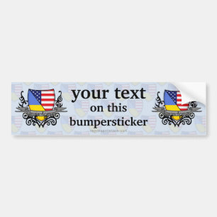 Oekraïnse - Amerikaanse vlag Bumpersticker