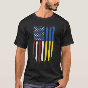 Oekraïnse Amerikaanse vlag Oekraïne Verenigde Stat T-shirt
