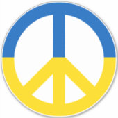 Oekraïnse blauwgele vlag voor vredessymbool sticker (Voorkant)