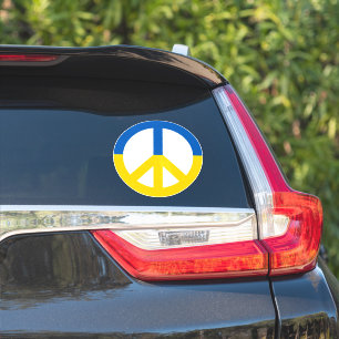 Oekraïnse blauwgele vlag voor vredessymbool sticker