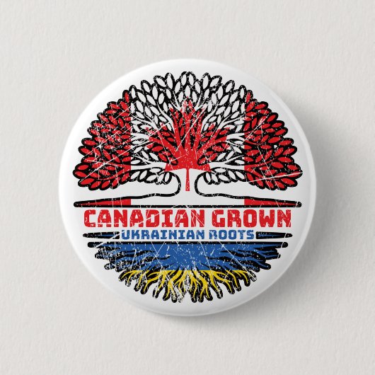 Oekraïnse Canadese Canada Boom Roots Flag Ronde Button 5,7 Cm (Voorkant)