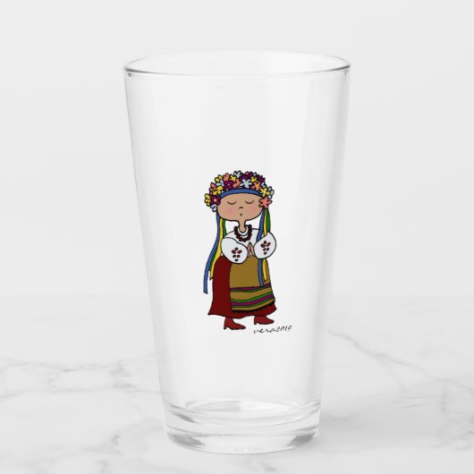 Oekraïnse danser Folk Art Glas (Voorkant)