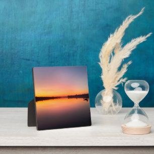 Oekraïnse Dnieper in zonsondergang Fotoplaat