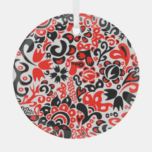 Oekraïnse etnische volksbeweging floreel patroon d glas ornament