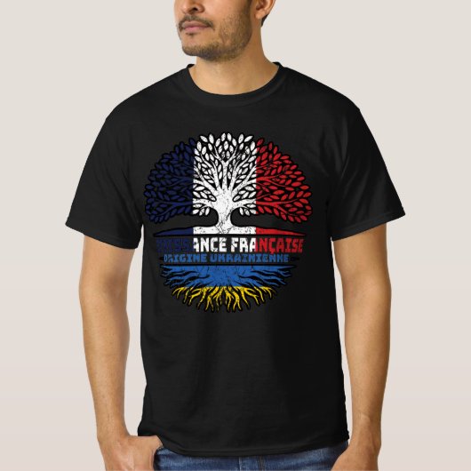 Oekraïnse franse bosboomvlag t-shirt (Voorkant)