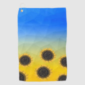 Oekraïnse geelblauwe maaswijdte Flowers Golfhanddoek (Voorkant)