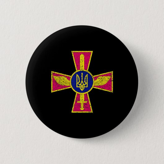 OEKRAÏNSE LUCHTKRACHTEN EMBLEM OEKRAÏNE ARMED FORC RONDE BUTTON 5,7 CM (Voorkant)