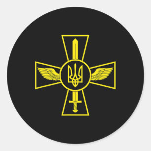 OEKRAÏNSE LUCHTKRACHTEN EMBLEM OEKRAÏNE ARMED FORC RONDE STICKER
