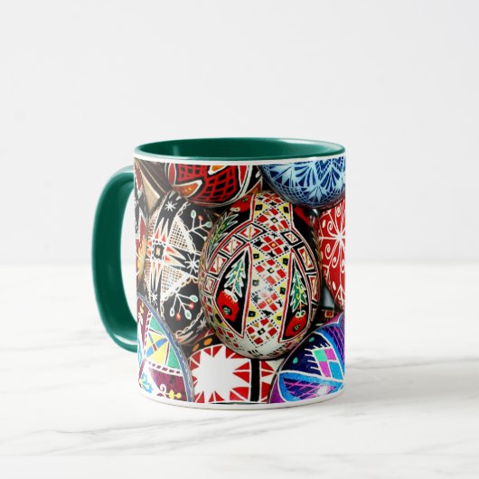 Oekraïnse paaseieren,  en kleurrijk, Mok (Voorkant links)