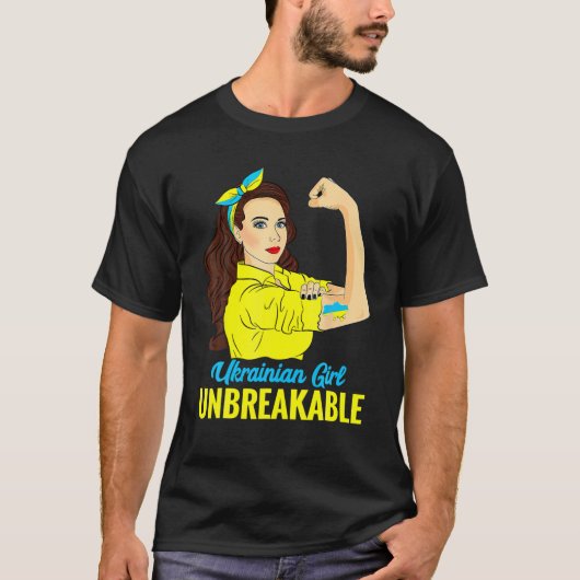 Oekraïnse T Women Girl onbreekbare Oekraïense vlag T-shirt (Voorkant)