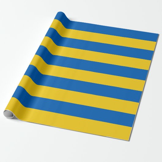 Oekraïnse vlag Blauwe Gele stropen Cadeaupapier (Uitgerold)