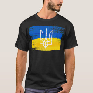 Oekraïnse vlag en wapenschild Oekraïnes P T-shirt