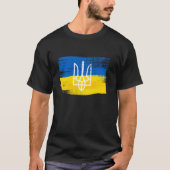 Oekraïnse vlag en wapenstilstand Oekraïense Pa T-shirt (Voorkant)