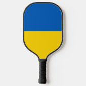 Oekraïnse vlag met wapen en aangepaste tekst pickleball paddle (Achterkant)
