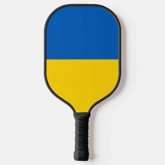 Oekraïnse vlag met wapen en aangepaste tekst pickleball paddle (Achterkant)
