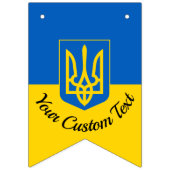 Oekraïnse vlag met wapen en aangepaste tekst vlaggetjes (Eerste vlag)