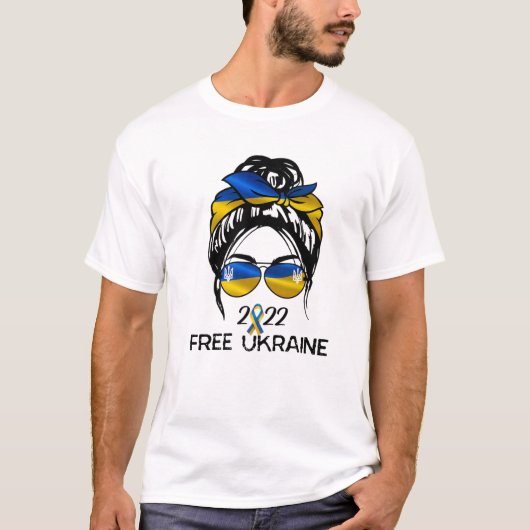 Oekraïnse vlag, Oekraïnse geprivilegieerd vrouwenb T-shirt (Voorkant)