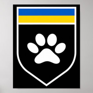 Oekraïnse vlag voor pet Awareness Support Oekraïen Poster