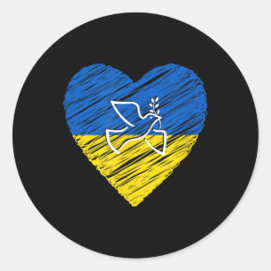 Oekraïnse vredesduif houdt oorlog tegen ronde sticker