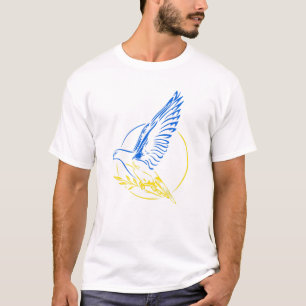 Oekraïnse vredesduif in de kleuren van de Oekraïne T-shirt