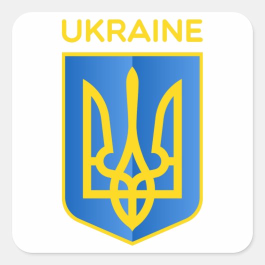 Oekraïnse wapenschild vierkante sticker (Voorkant)